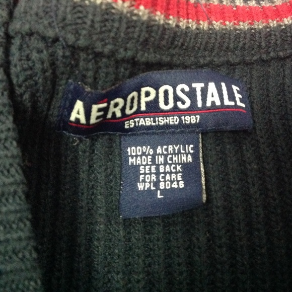 Aeropostale Mens Crew Neck Sweater Red Gray Size L - Picture 2 of 4